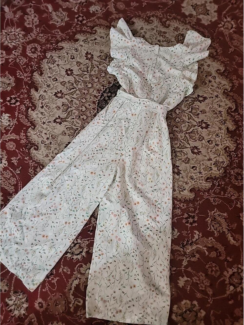 GB Girls Jumpsuit Romper Size 12 Floral Flutter Sleeve Pockets Zipper #CB3 - Picture 7 of 10